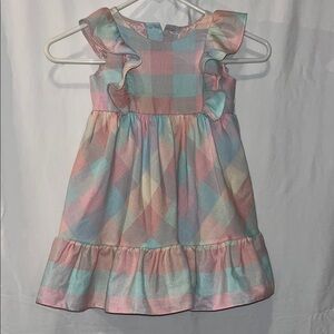 Bonnie Jean Pink and Green Ruffled Tiered Sundress